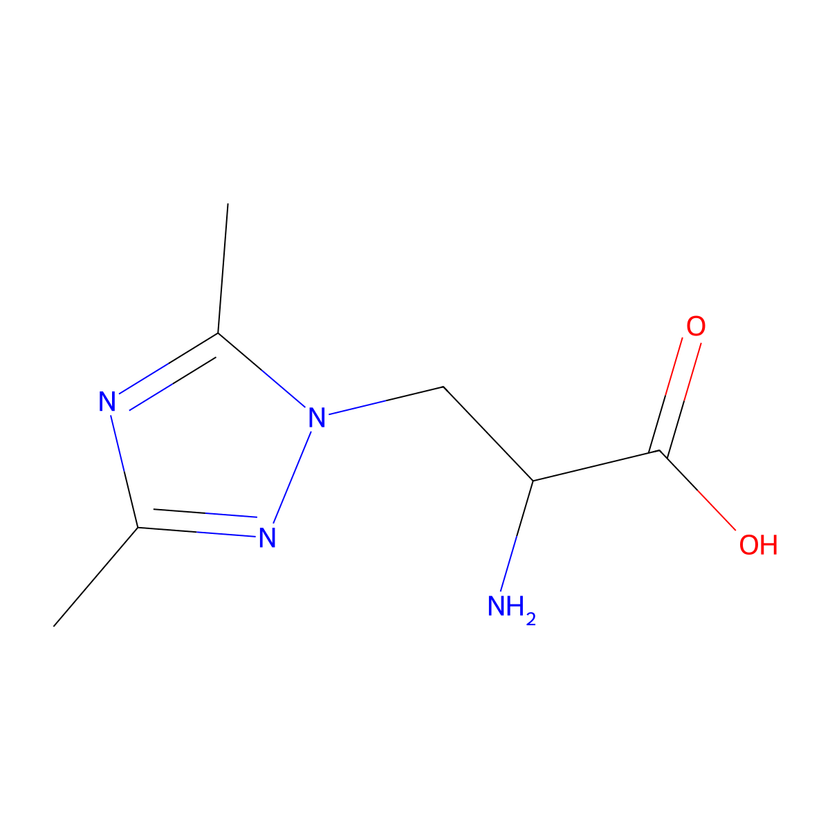 2-amino-3-(dimethyl-1H-1,2,4-triazol-1-yl)propanoic acid molecular structure, CAS 1247135-40-5