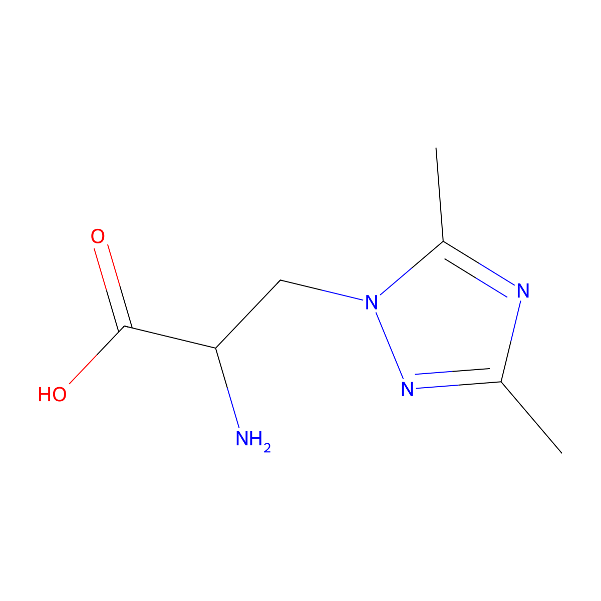 2-amino-3-(dimethyl-1H-1,2,4-triazol-1-yl)propanoic acid molecular structure, CAS 1247135-40-5