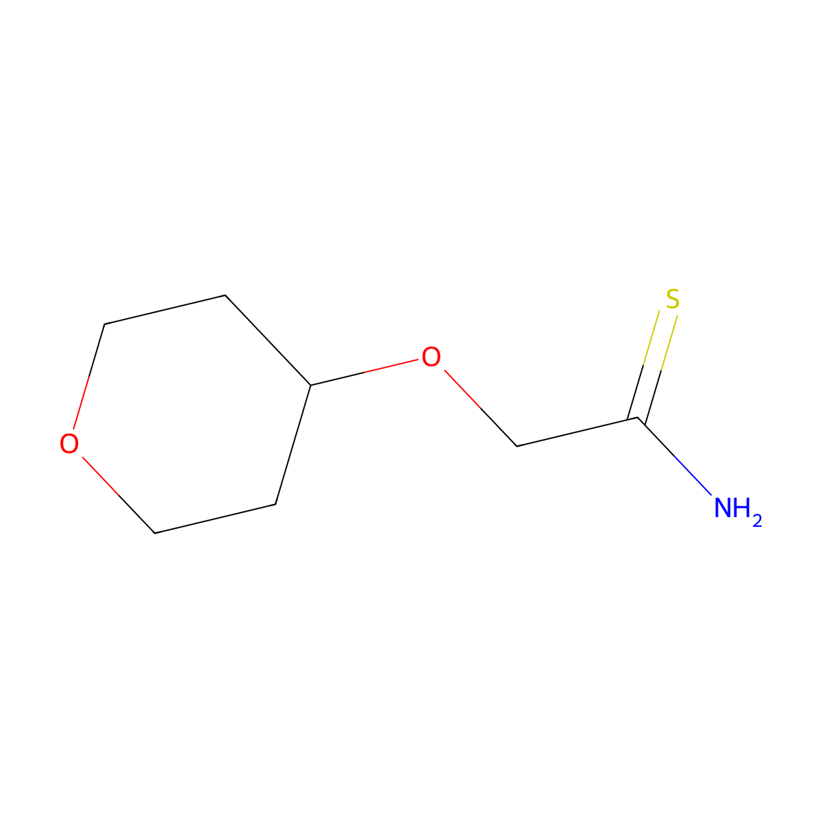 2-(Oxan-4-yloxy)ethanethioamide molecular structure, CAS 1247137-83-2