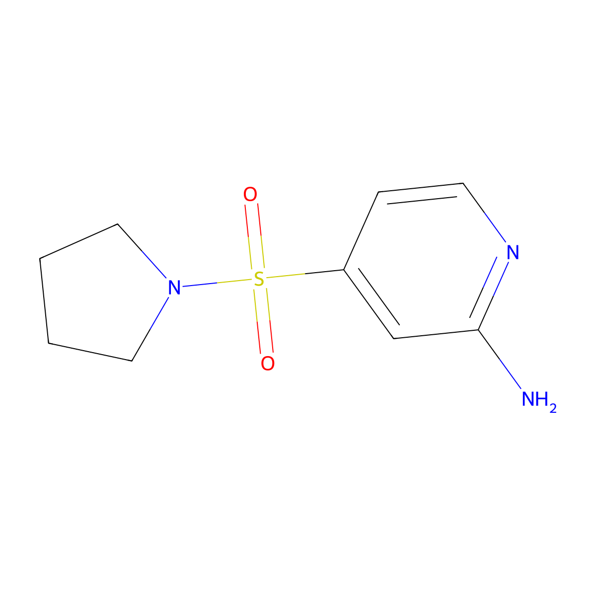 4-(Pyrrolidine-1-sulfonyl)pyridin-2-amine molecular structure, CAS 1247138-05-1