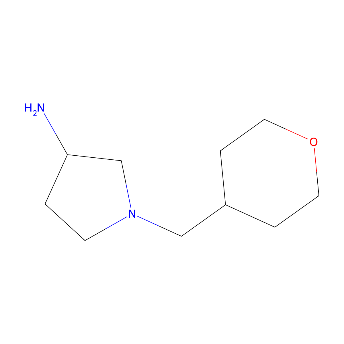 1-[(Oxan-4-yl)methyl]pyrrolidin-3-amine molecular structure, CAS 1247138-68-6