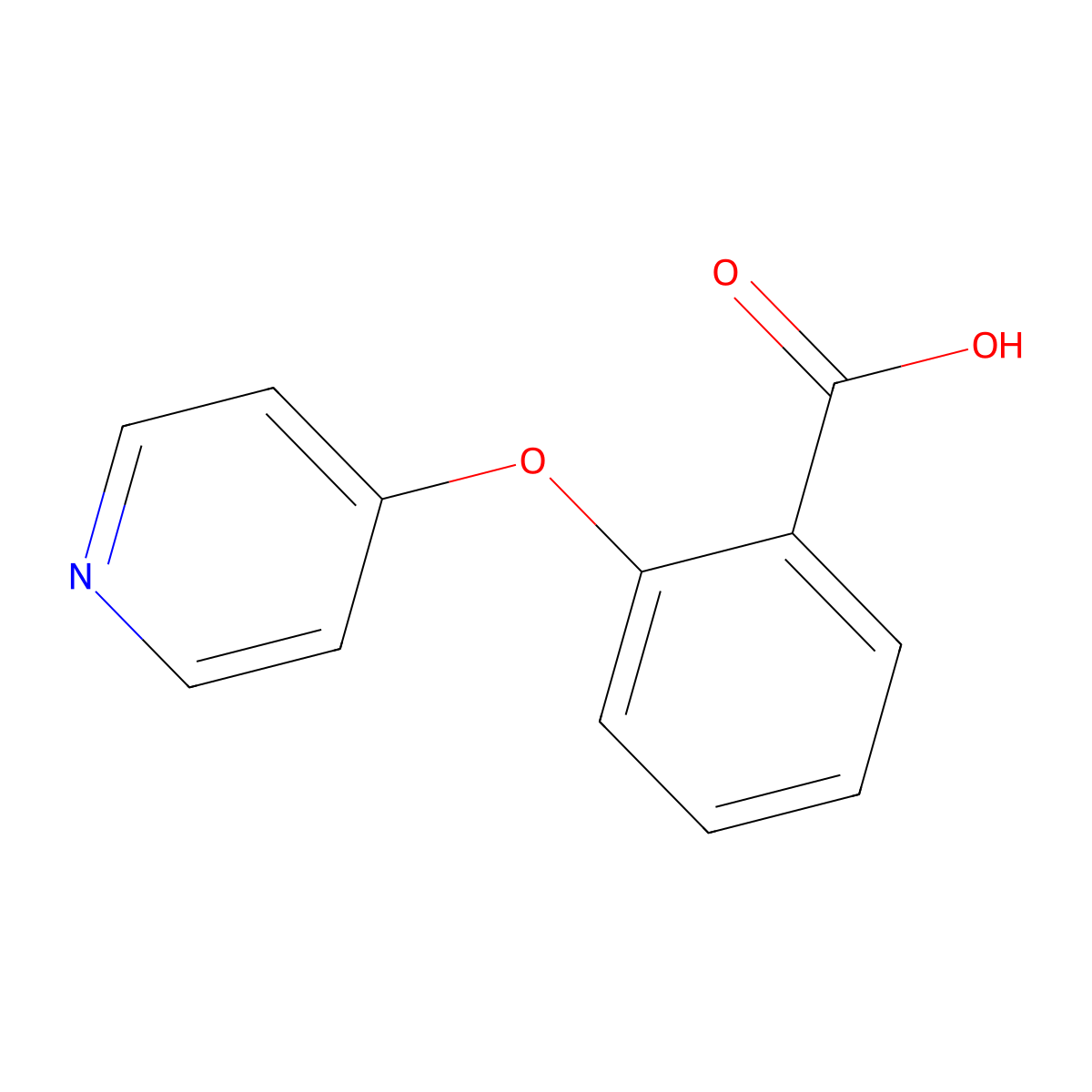 2-(Pyridin-4-yloxy)benzoic acid molecular structure, CAS 1247139-79-2