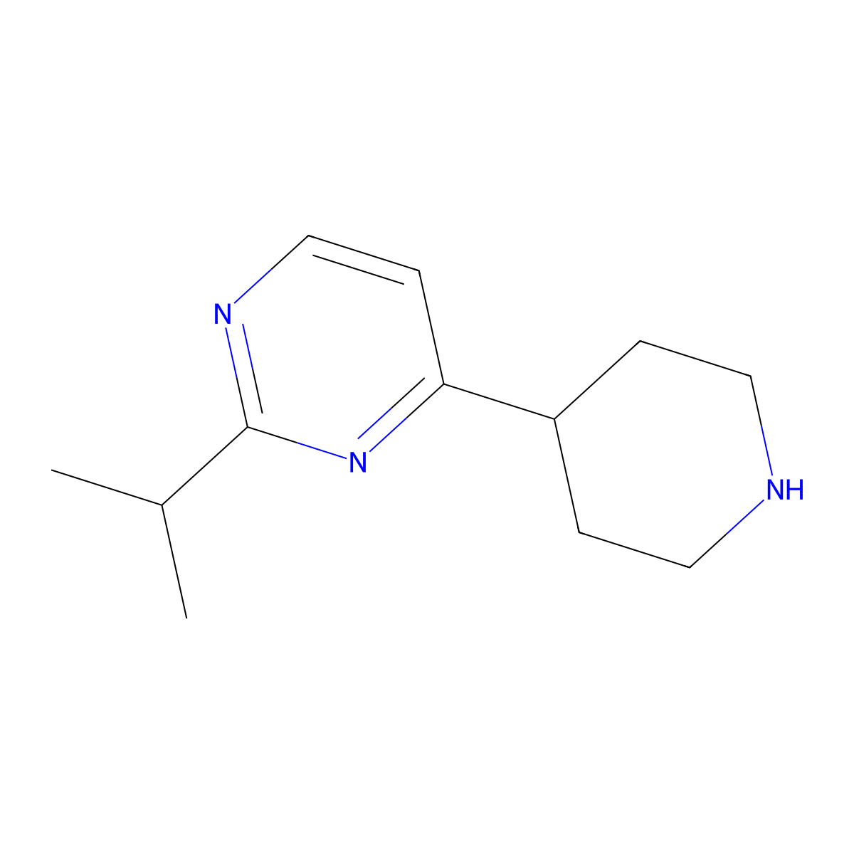 4-(Piperidin-4-yl)-2-(propan-2-yl)pyrimidine molecular structure, CAS 1247142-15-9