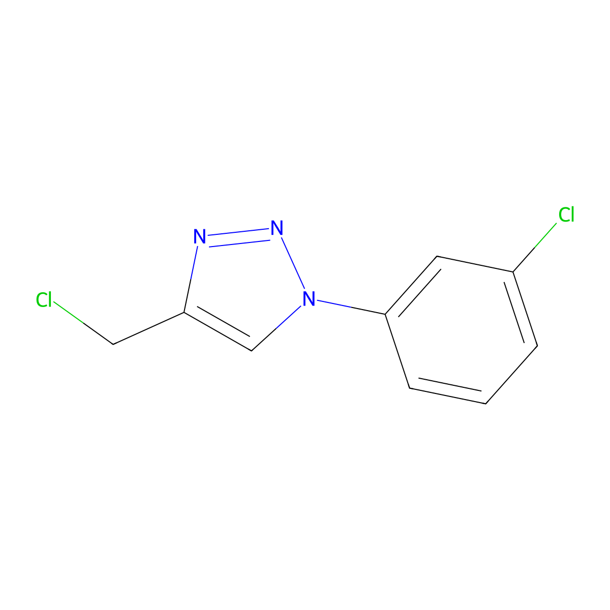 4-(chloromethyl)-1-(3-chlorophenyl)-1H-1,2,3-triazole molecular structure, CAS 1247142-88-6