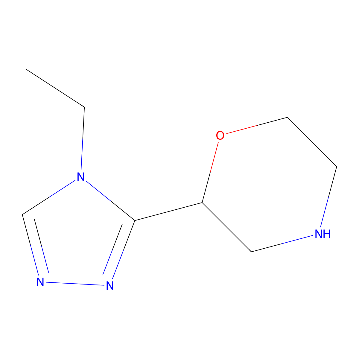 2-(4-ethyl-4H-1,2,4-triazol-3-yl)morpholine molecular structure, CAS 1247143-63-0