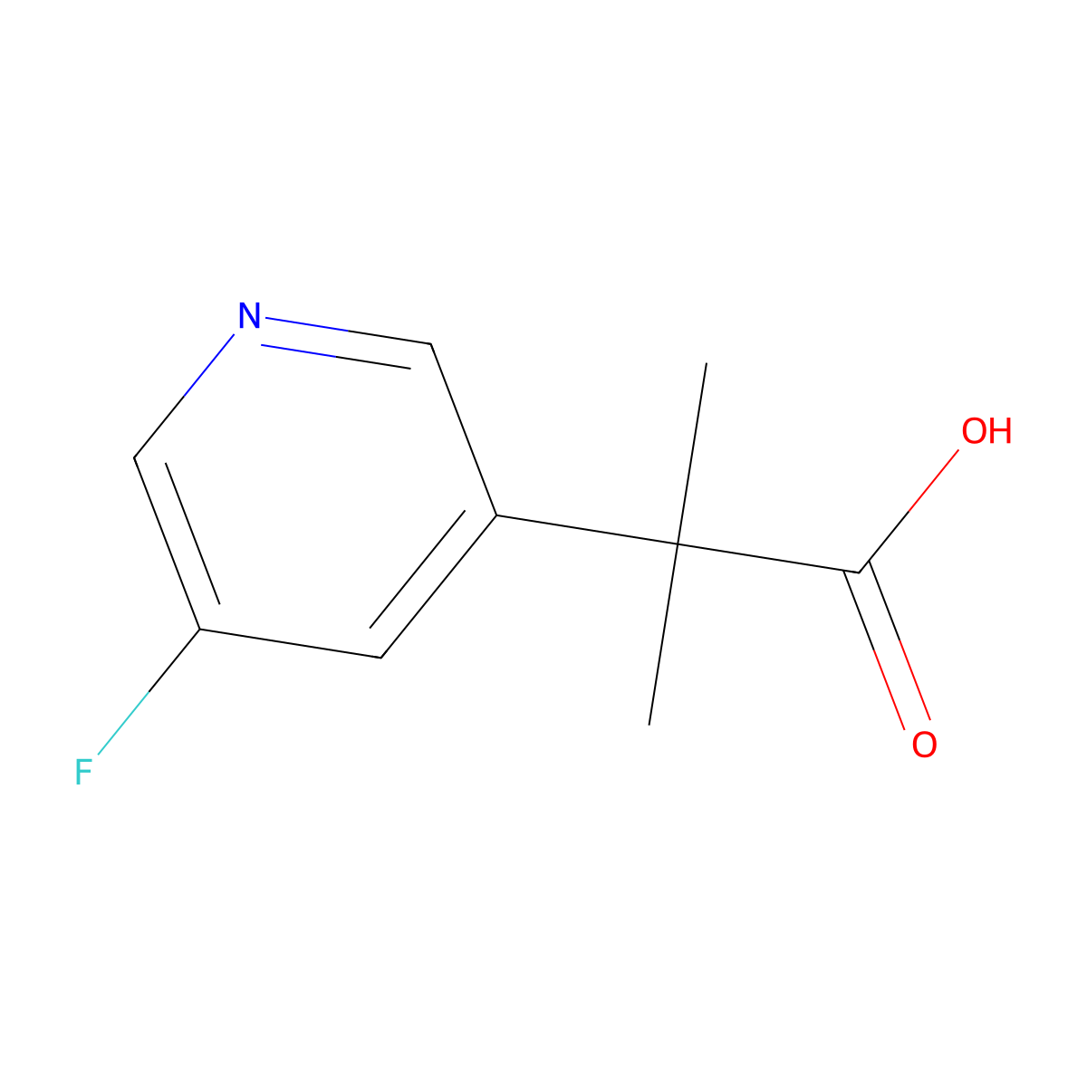 2-(5-Fluoropyridin-3-yl)-2-methylpropanoic acid molecular structure, CAS 1247145-49-8