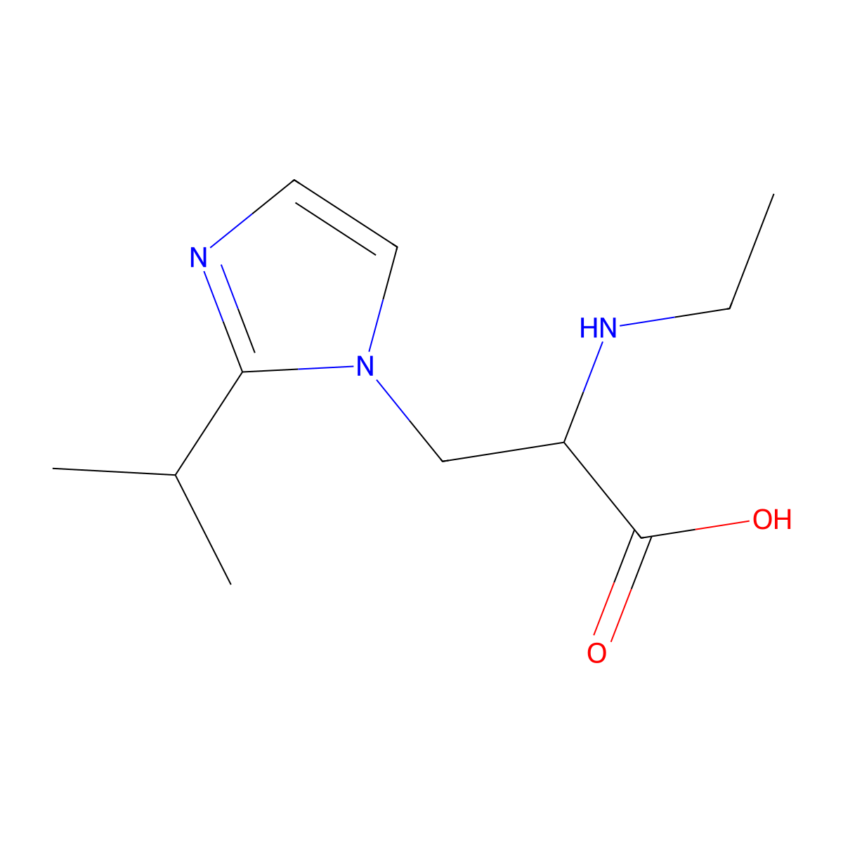 2-(Ethylamino)-3-(2-isopropyl-1h-imidazol-1-yl)propanoic acid molecular structure, CAS 1247146-17-3