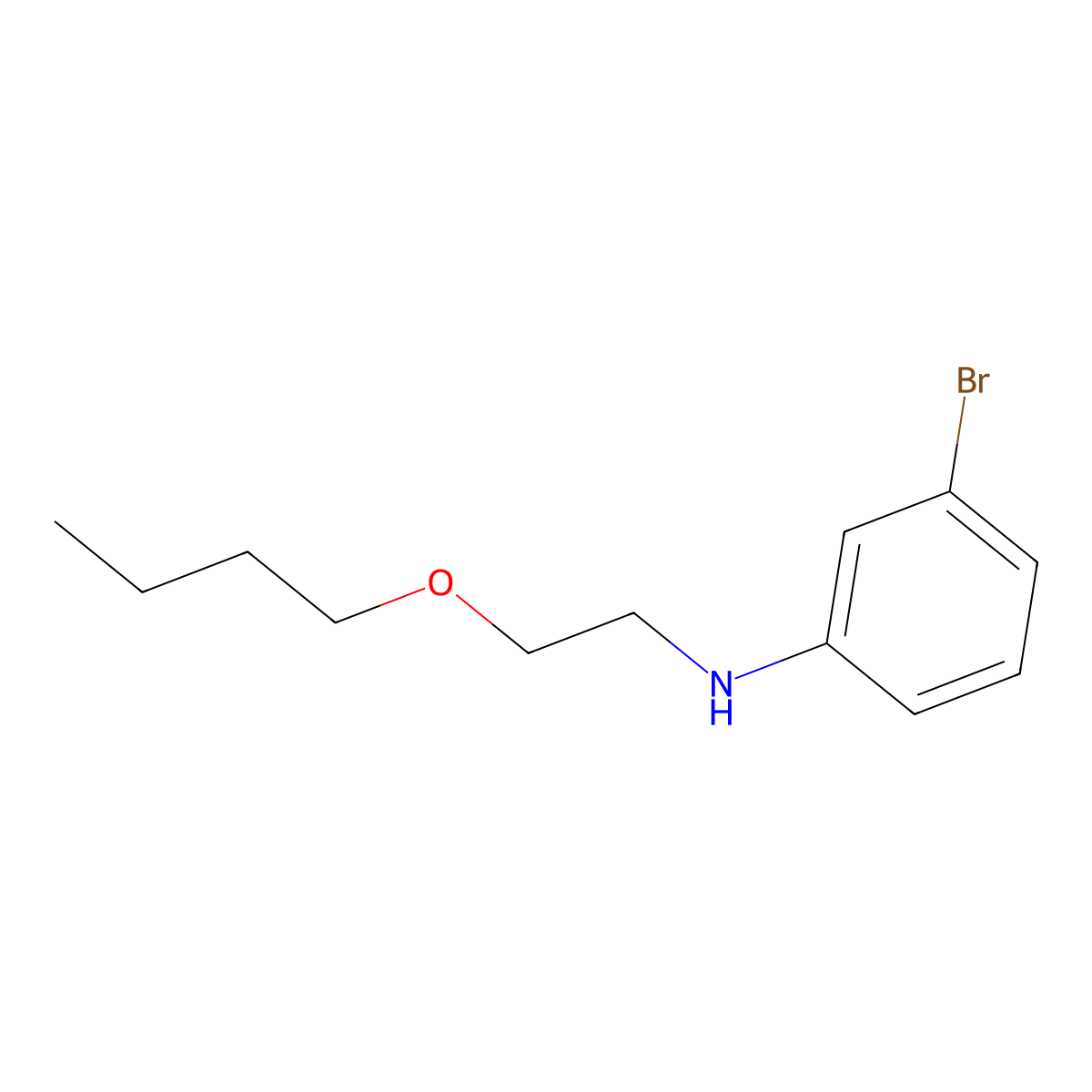 3-bromo-N-(2-butoxyethyl)aniline molecular structure, CAS 1247147-26-7