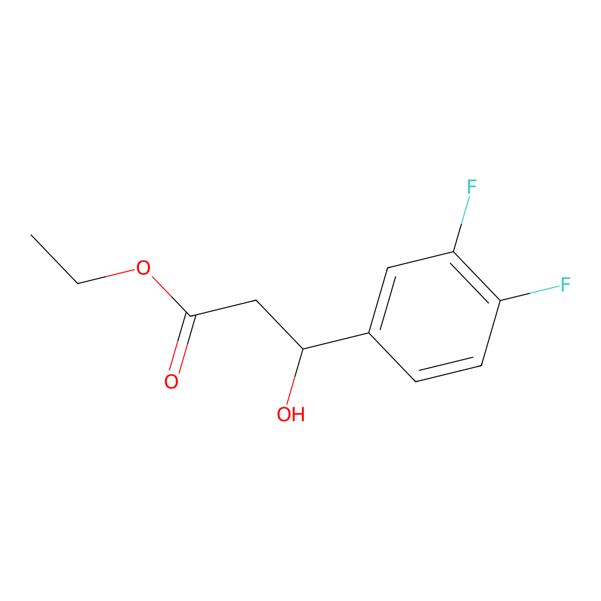 Ethyl 3-(3,4-difluorophenyl)-3-hydroxypropanoate molecular structure, CAS 1247149-72-9