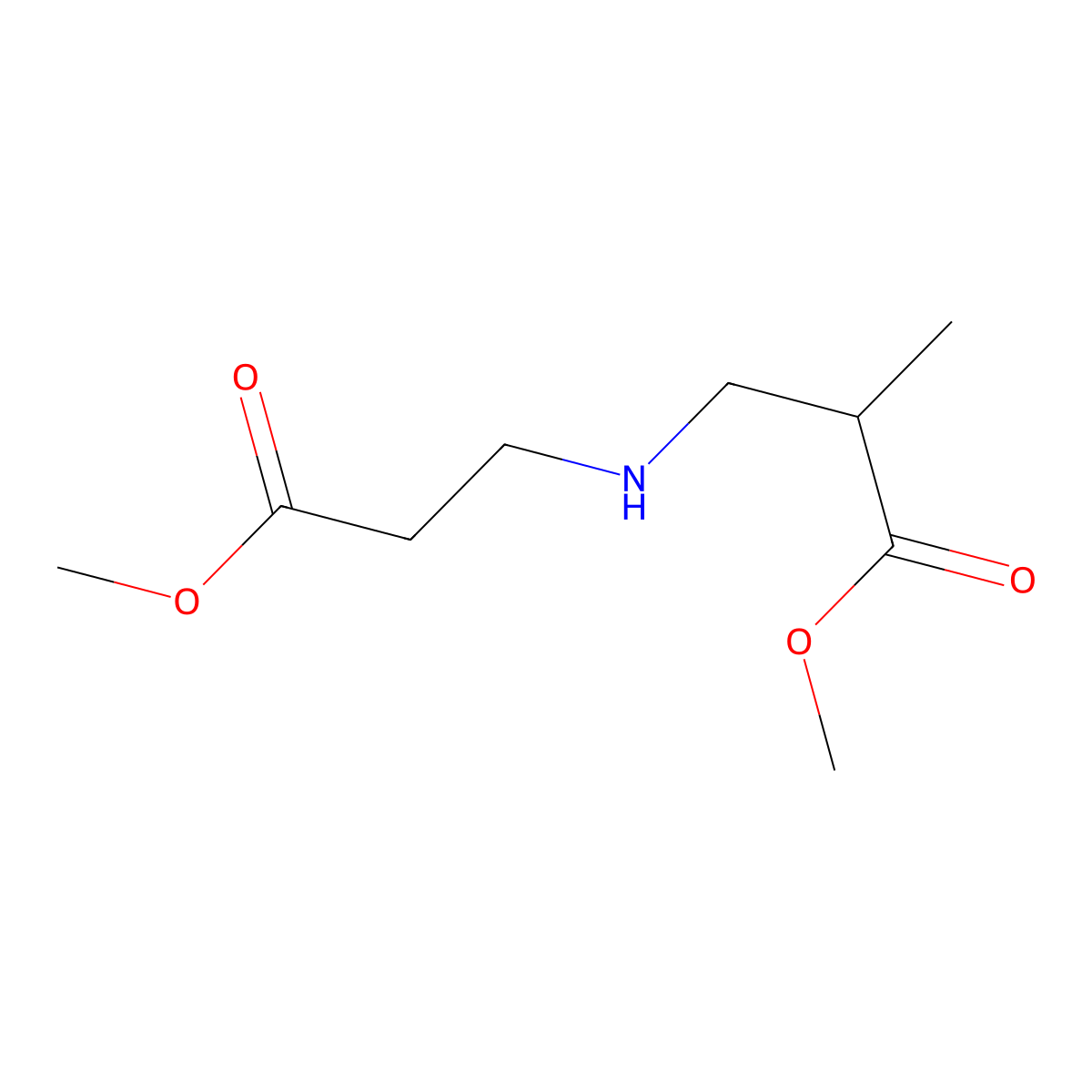 Methyl 3-[(3-methoxy-3-oxopropyl)amino]-2-methylpropanoate molecular structure, CAS 124715-20-4