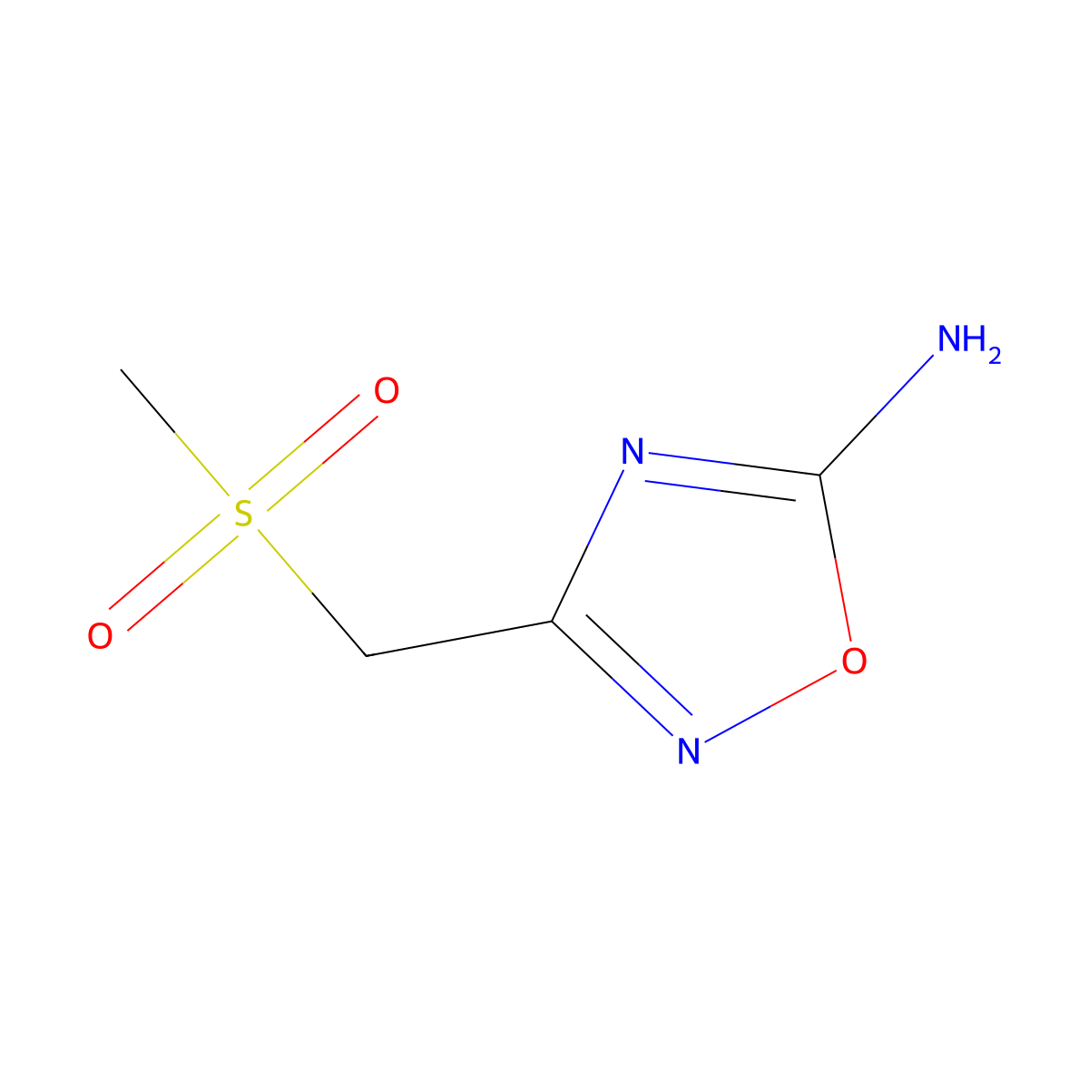 3-(Methanesulfonylmethyl)-2,5-dihydro-1,2,4-oxadiazol-5-imine molecular structure, CAS 1247150-54-4