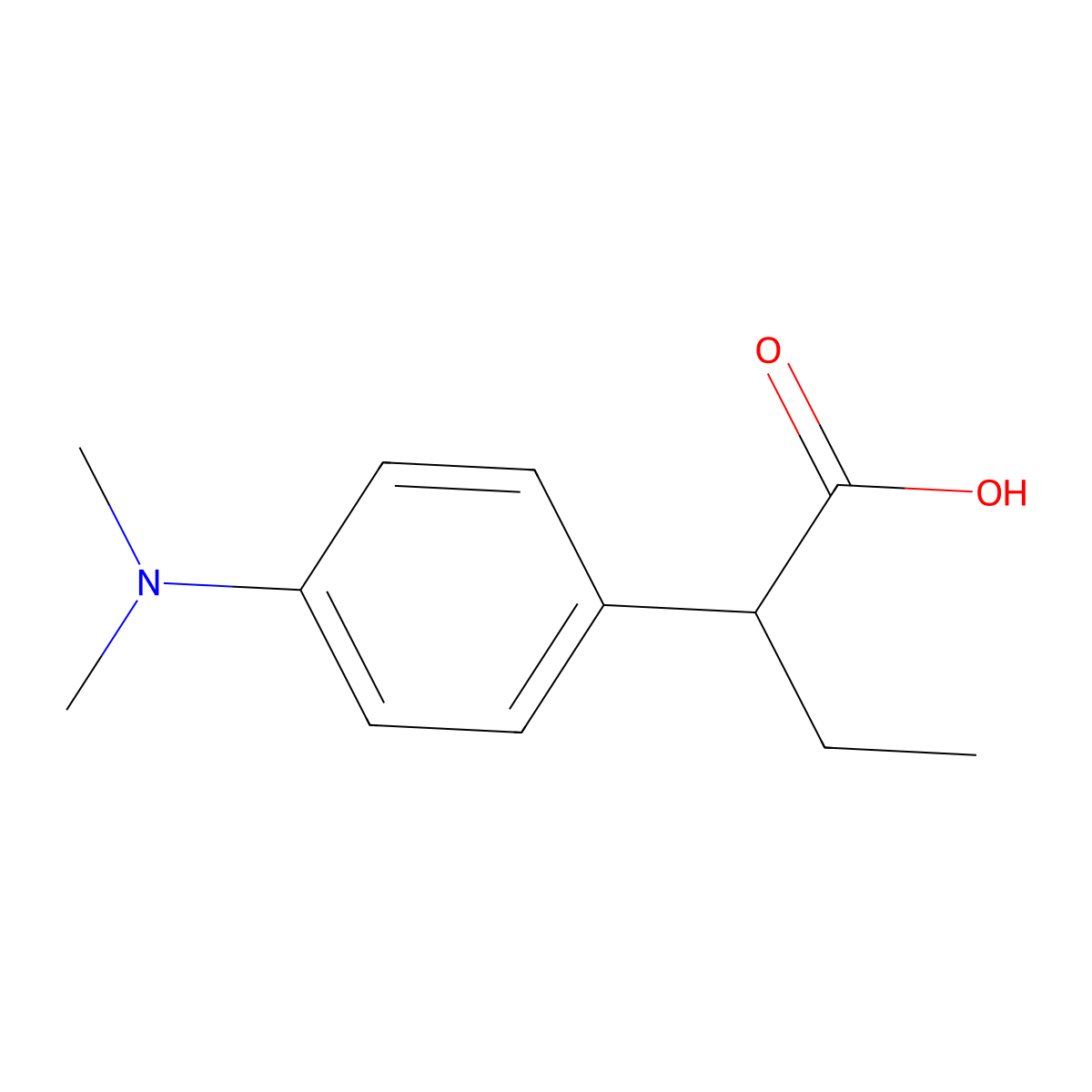 2-(4-(Dimethylamino)phenyl)butanoic acid molecular structure, CAS 1247152-89-1