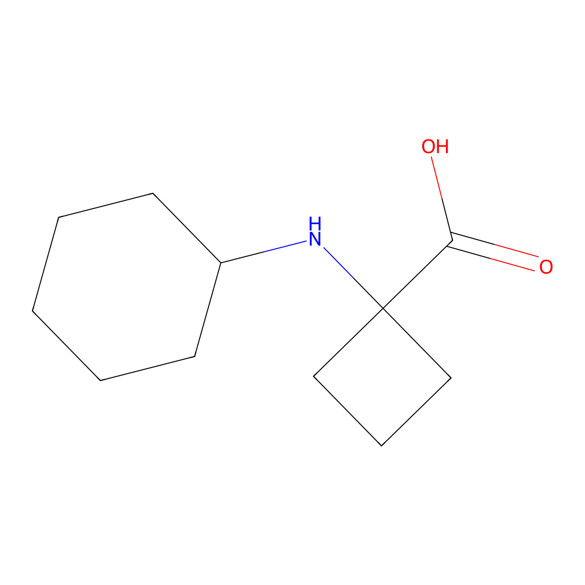 1-(Cyclohexylamino)cyclobutane-1-carboxylic acid molecular structure, CAS 1247153-02-1
