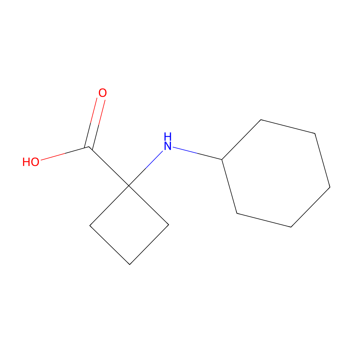 1-(Cyclohexylamino)cyclobutane-1-carboxylic acid molecular structure, CAS 1247153-02-1