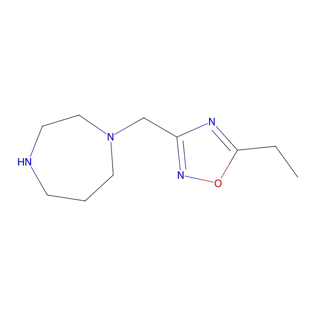 1-[(5-Ethyl-1,2,4-oxadiazol-3-yl)methyl]-1,4-diazepane molecular structure, CAS 1247153-28-1