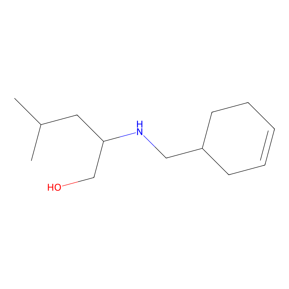 2-{[(Cyclohex-3-en-1-yl)methyl]amino}-4-methylpentan-1-ol molecular structure, CAS 1247153-76-9