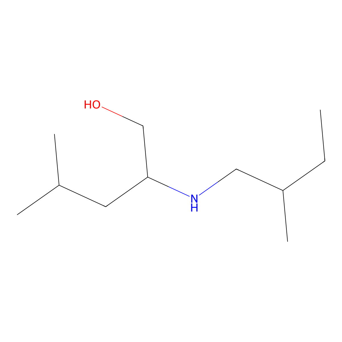 4-Methyl-2-[(2-methylbutyl)amino]pentan-1-ol molecular structure, CAS 1247153-97-4