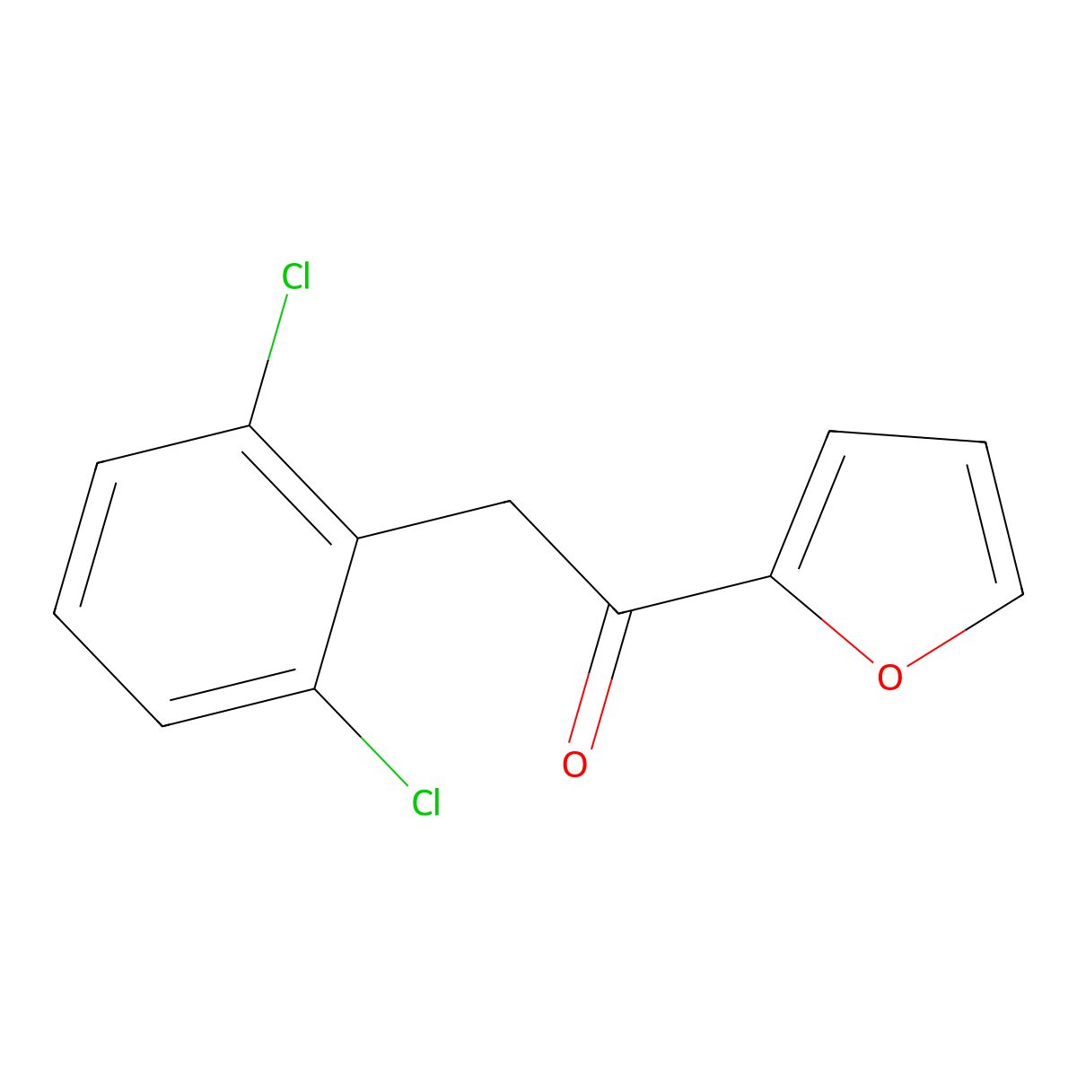2-(2,6-Dichlorophenyl)-1-(furan-2-yl)ethan-1-one molecular structure, CAS 1247154-81-9