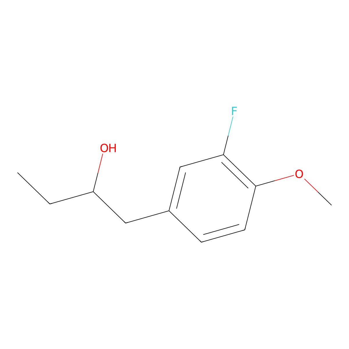 1-(3-Fluoro-4-methoxyphenyl)butan-2-ol molecular structure, CAS 1247155-83-4