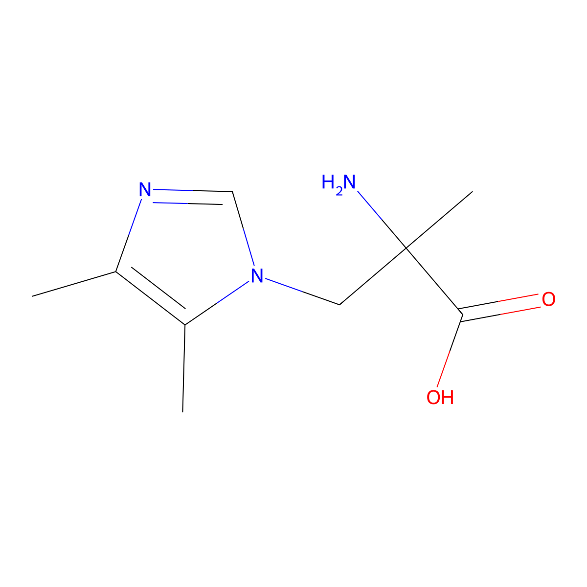 2-amino-3-(4,5-dimethyl-1H-imidazol-1-yl)-2-methylpropanoic acid molecular structure, CAS 1247156-61-1
