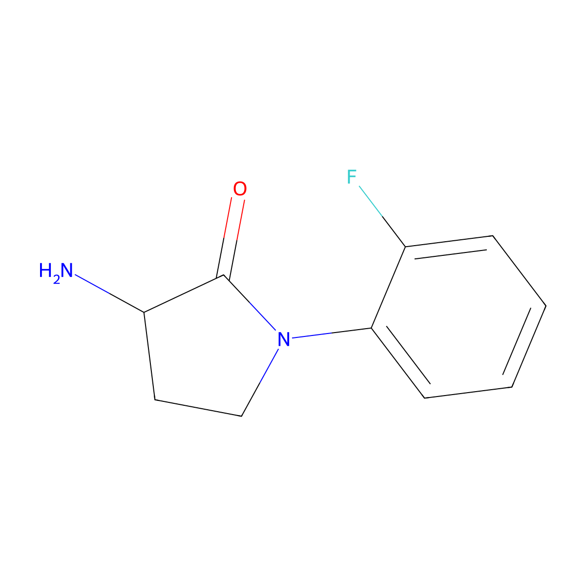 3-Amino-1-(2-fluorophenyl)pyrrolidin-2-one molecular structure, CAS 1247157-86-3