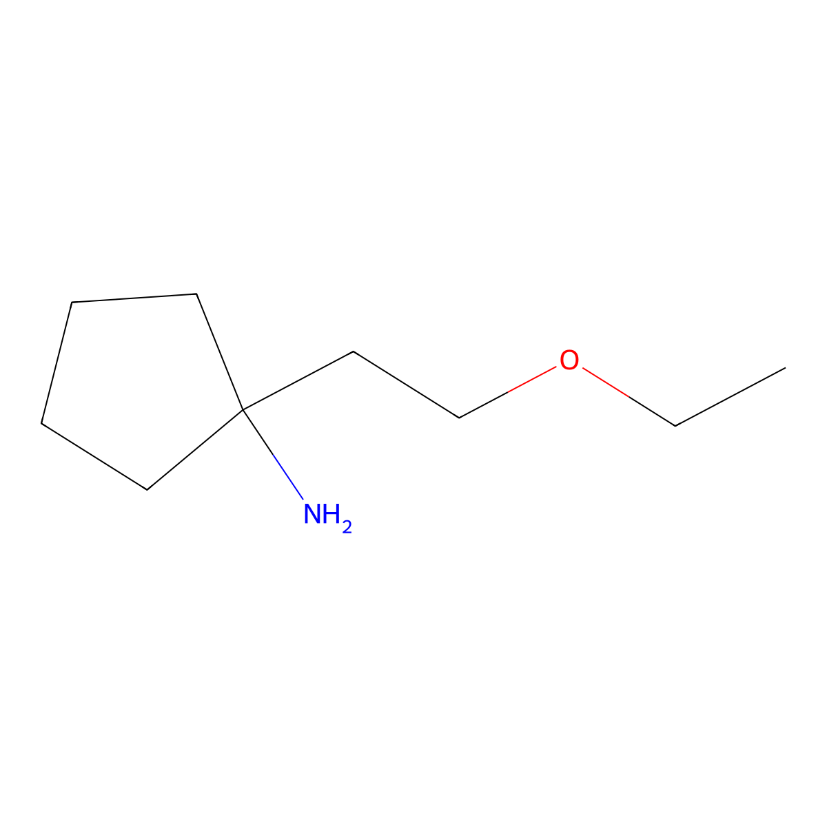 1-(2-Ethoxyethyl)cyclopentan-1-amine molecular structure, CAS 1247159-87-0