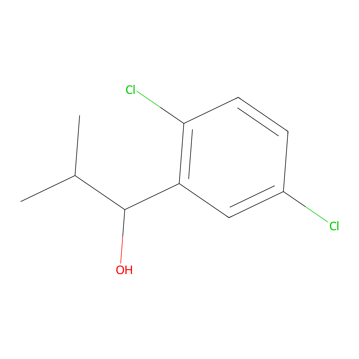 1-(2,5-Dichlorophenyl)-2-methylpropan-1-ol molecular structure, CAS 1247161-25-6