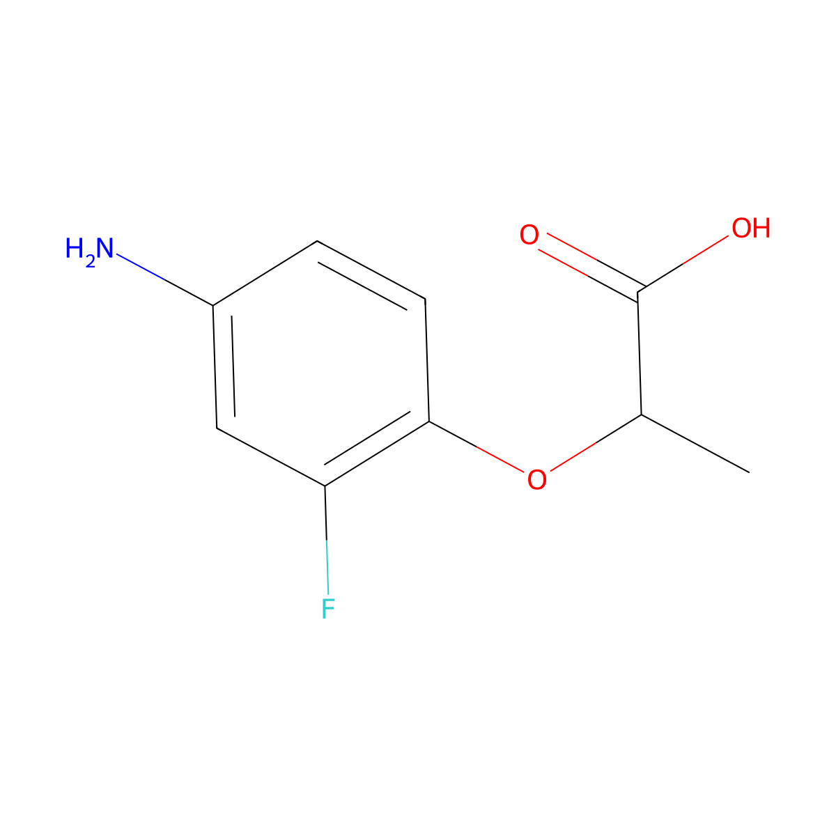 2-(4-Amino-2-fluorophenoxy)propanoic acid molecular structure, CAS 1247164-02-8