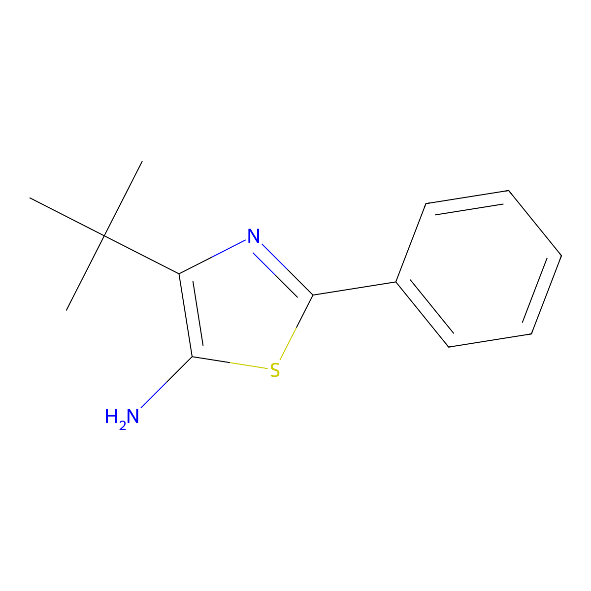 4-Tert-butyl-2-phenyl-1,3-thiazol-5-amine molecular structure, CAS 1247165-74-7