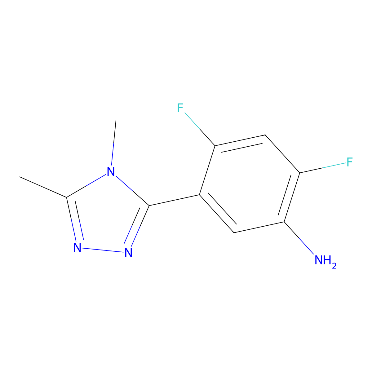 5-(4,5-Dimethyl-4h-1,2,4-triazol-3-yl)-2,4-difluoroaniline molecular structure, CAS 1247165-85-0