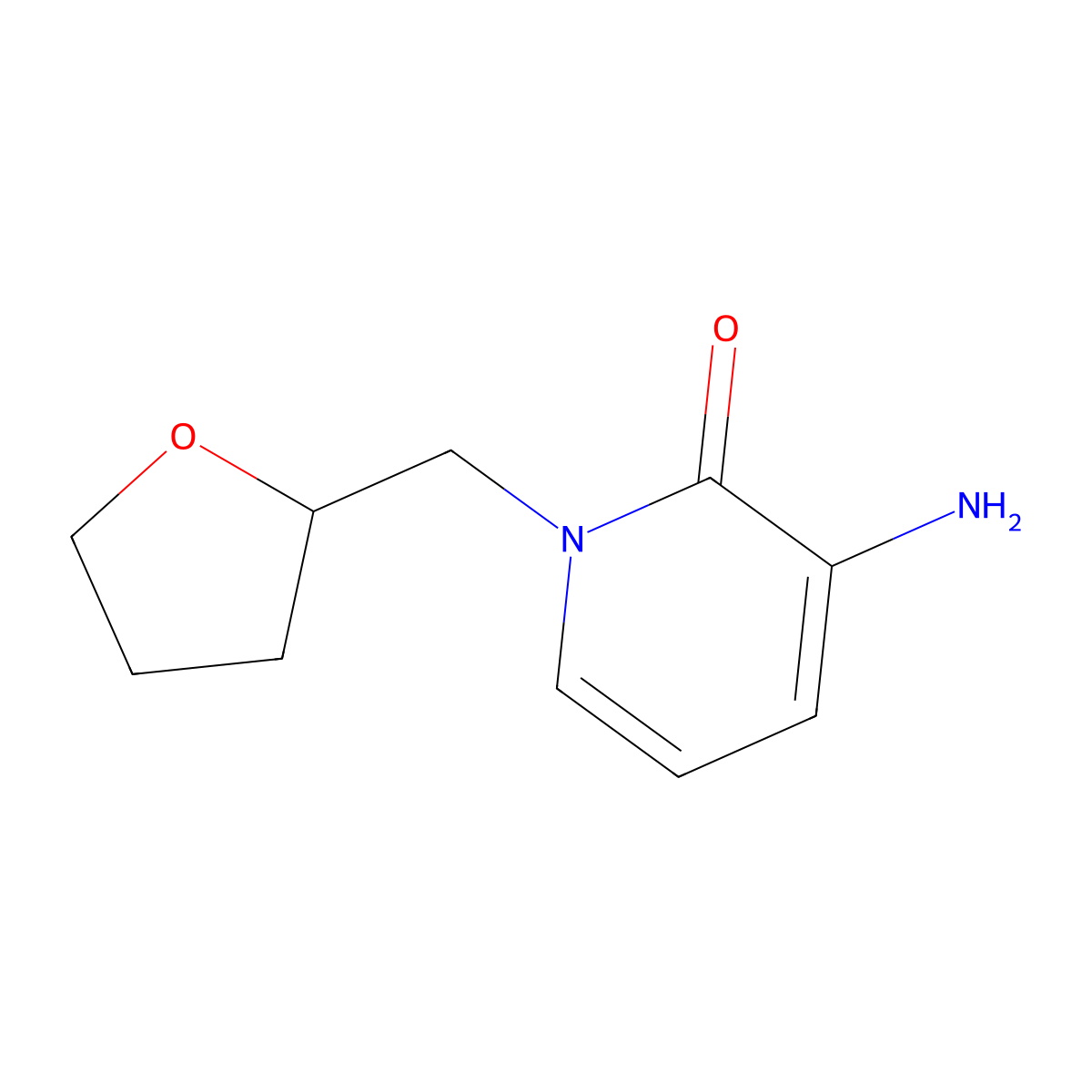 3-Amino-1-(oxolan-2-ylmethyl)-1,2-dihydropyridin-2-one molecular structure, CAS 1247166-11-5
