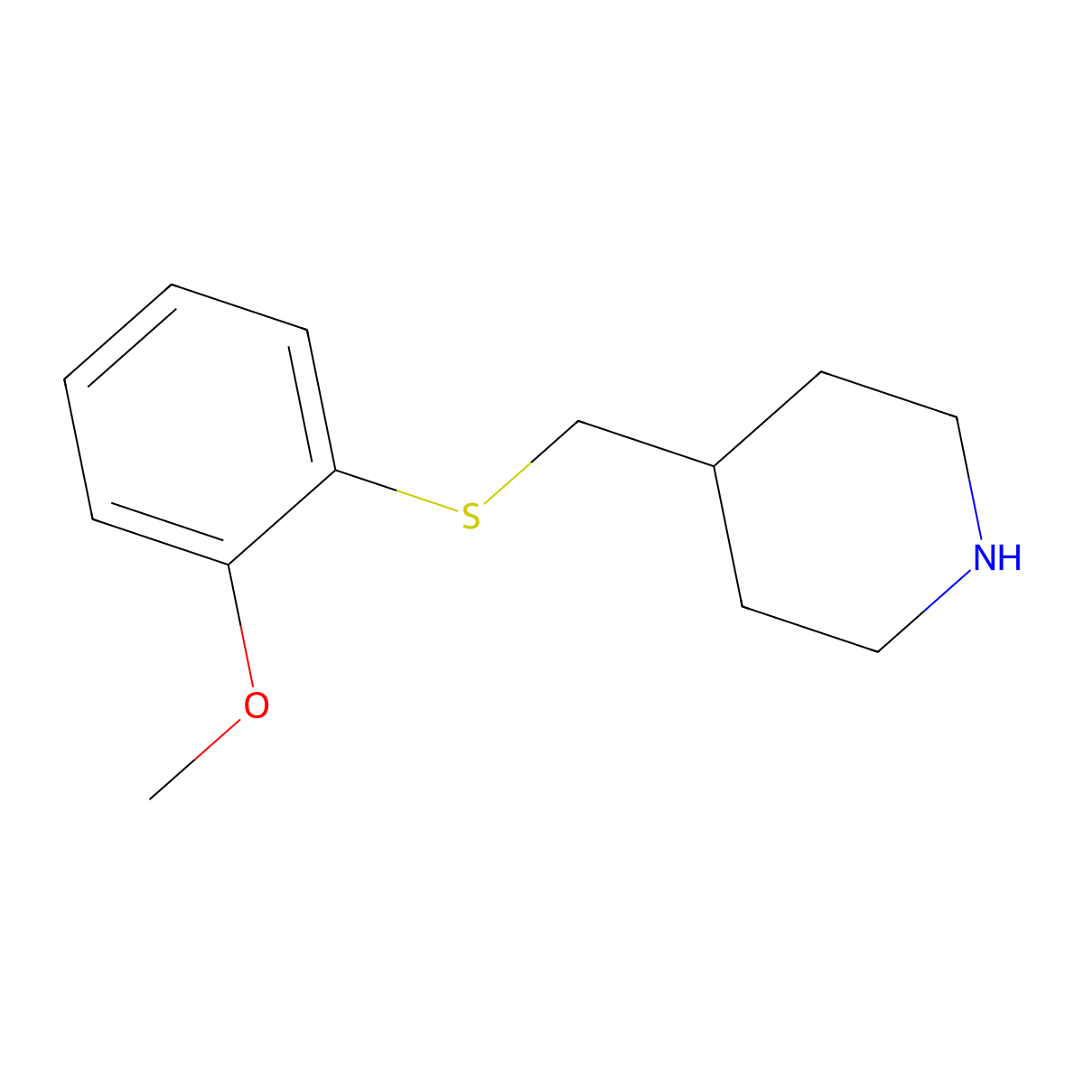4-{[(2-Methoxyphenyl)sulfanyl]methyl}piperidine molecular structure, CAS 1247166-42-2