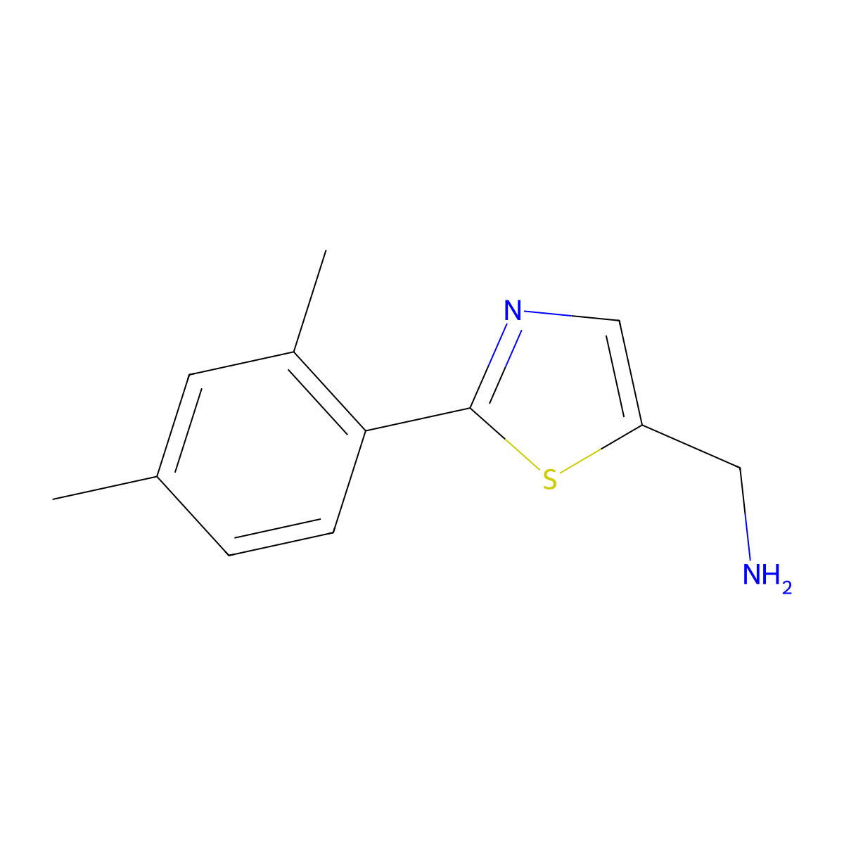 (2-(2,4-Dimethylphenyl)thiazol-5-yl)methanamine molecular structure, CAS 1247167-02-7