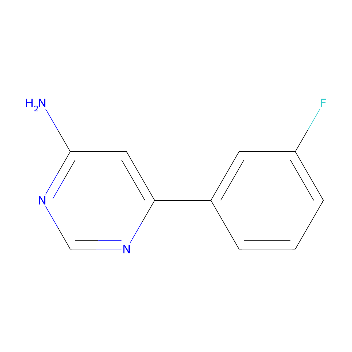 6-(3-Fluorophenyl)pyrimidin-4-amine molecular structure, CAS 1247168-42-8
