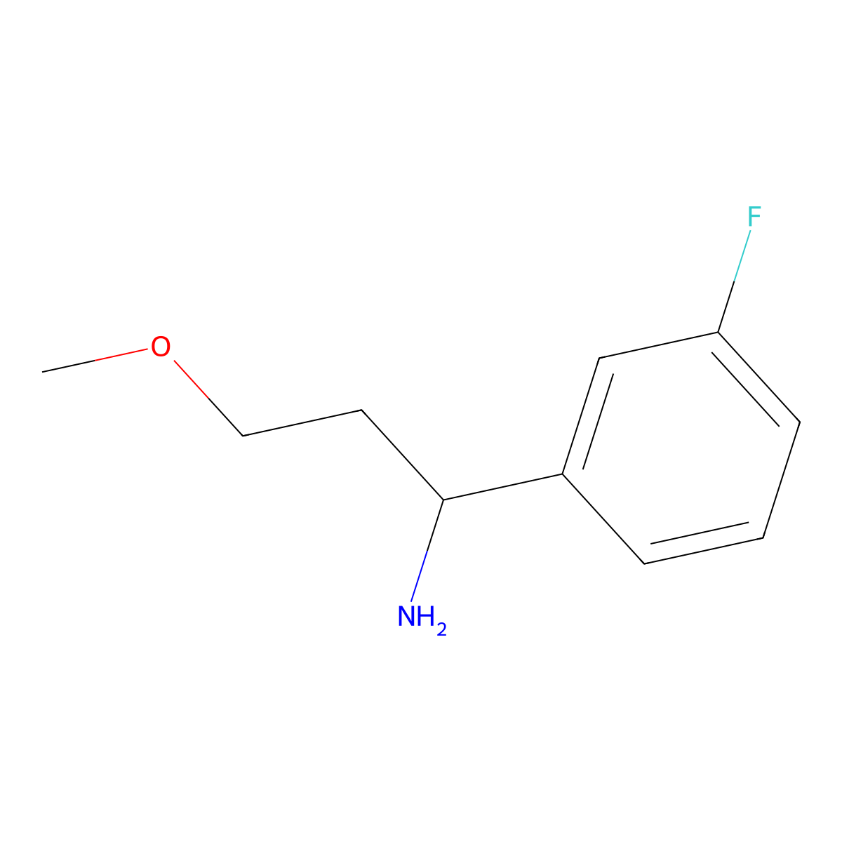 1-(3-Fluorophenyl)-3-methoxypropan-1-amine molecular structure, CAS 1247168-96-2