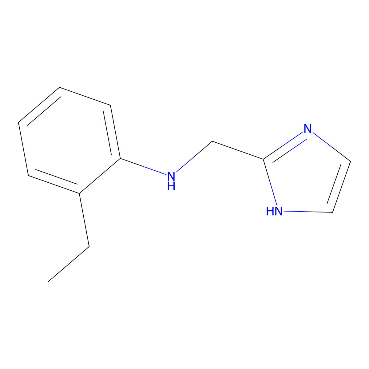 2-ethyl-N-[(1H-imidazol-2-yl)methyl]aniline molecular structure, CAS 1247169-28-3