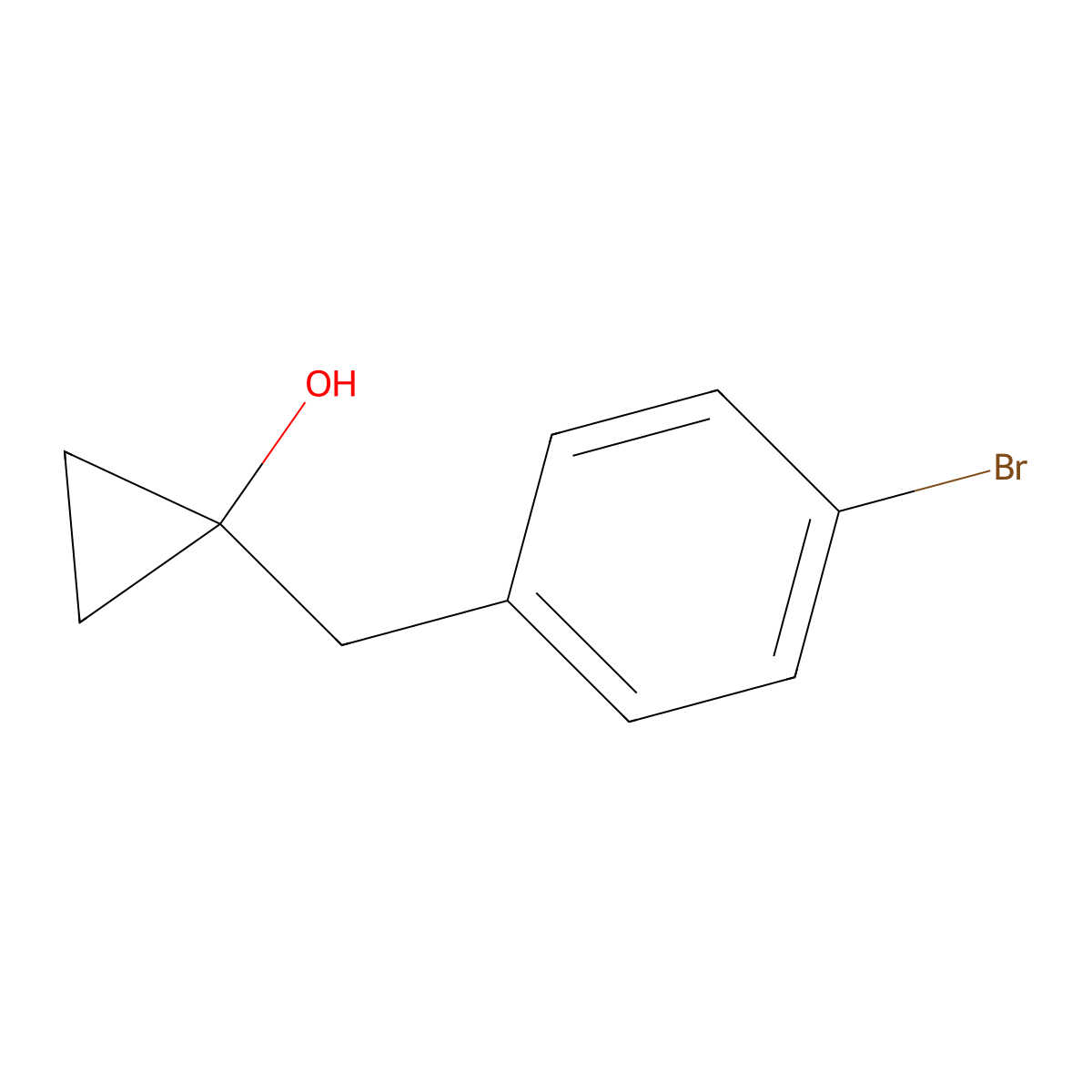 1-((4-Bromophenyl)methyl)cyclopropan-1-ol molecular structure, CAS 1247169-35-2