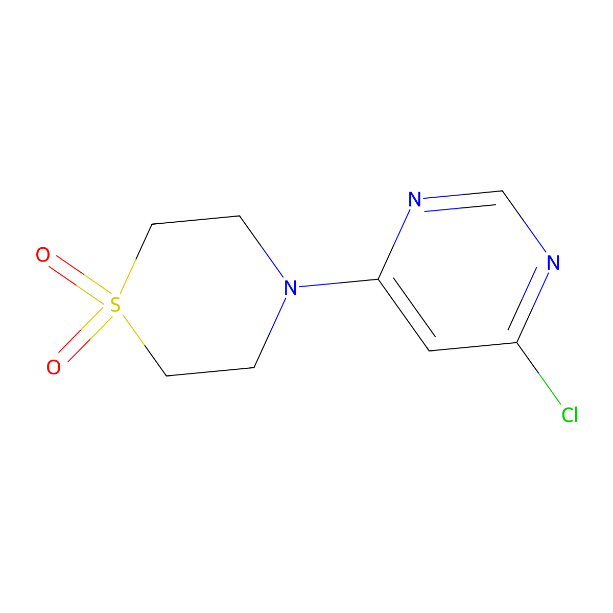 4-(6-Chloropyrimidin-4-yl)thiomorpholine 1,1-dioxide molecular structure, CAS 1247169-86-3