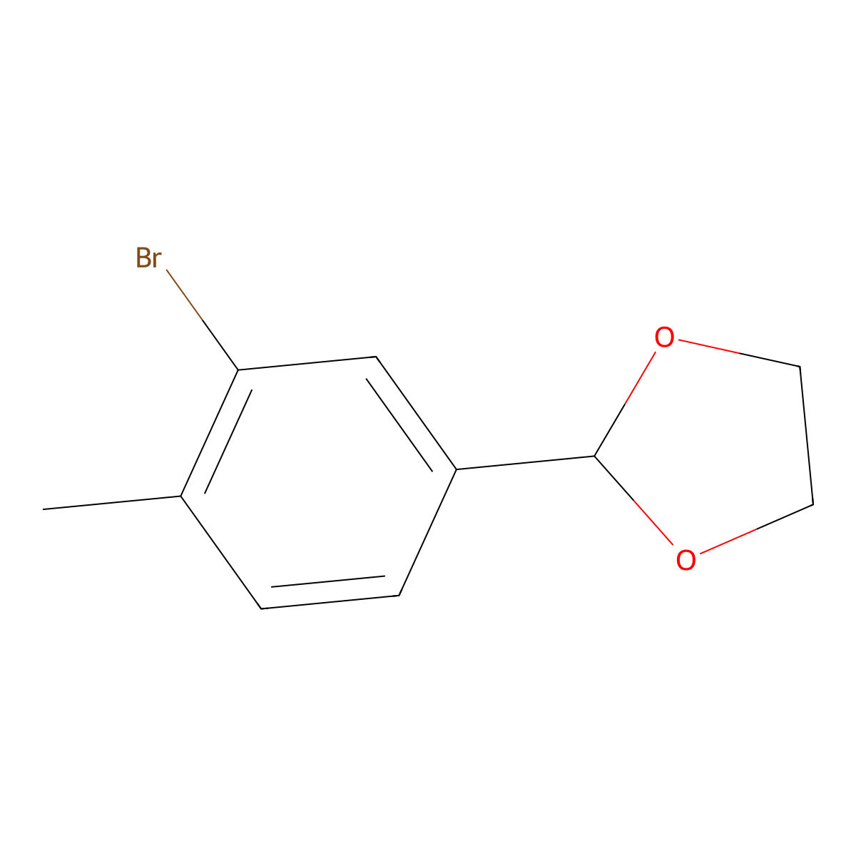 1,3-Dioxolane, 2-(3-bromo-4-methylphenyl)- molecular structure, CAS 124717-60-8