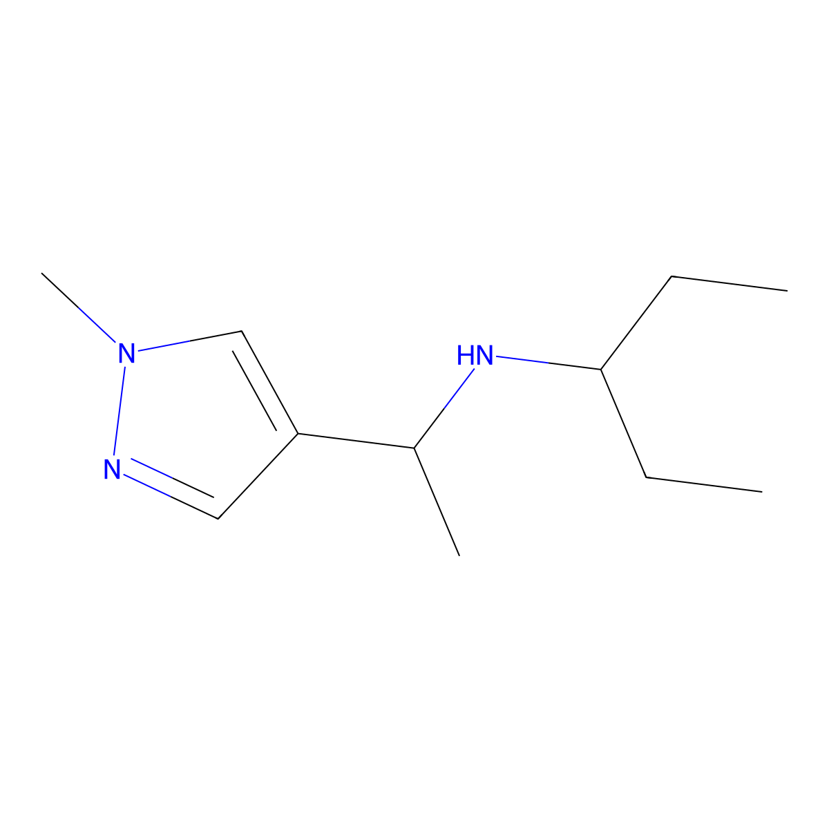 [1-(1-Methyl-1H-pyrazol-4-yl)ethyl](pentan-3-yl)amine molecular structure, CAS 1247170-04-2