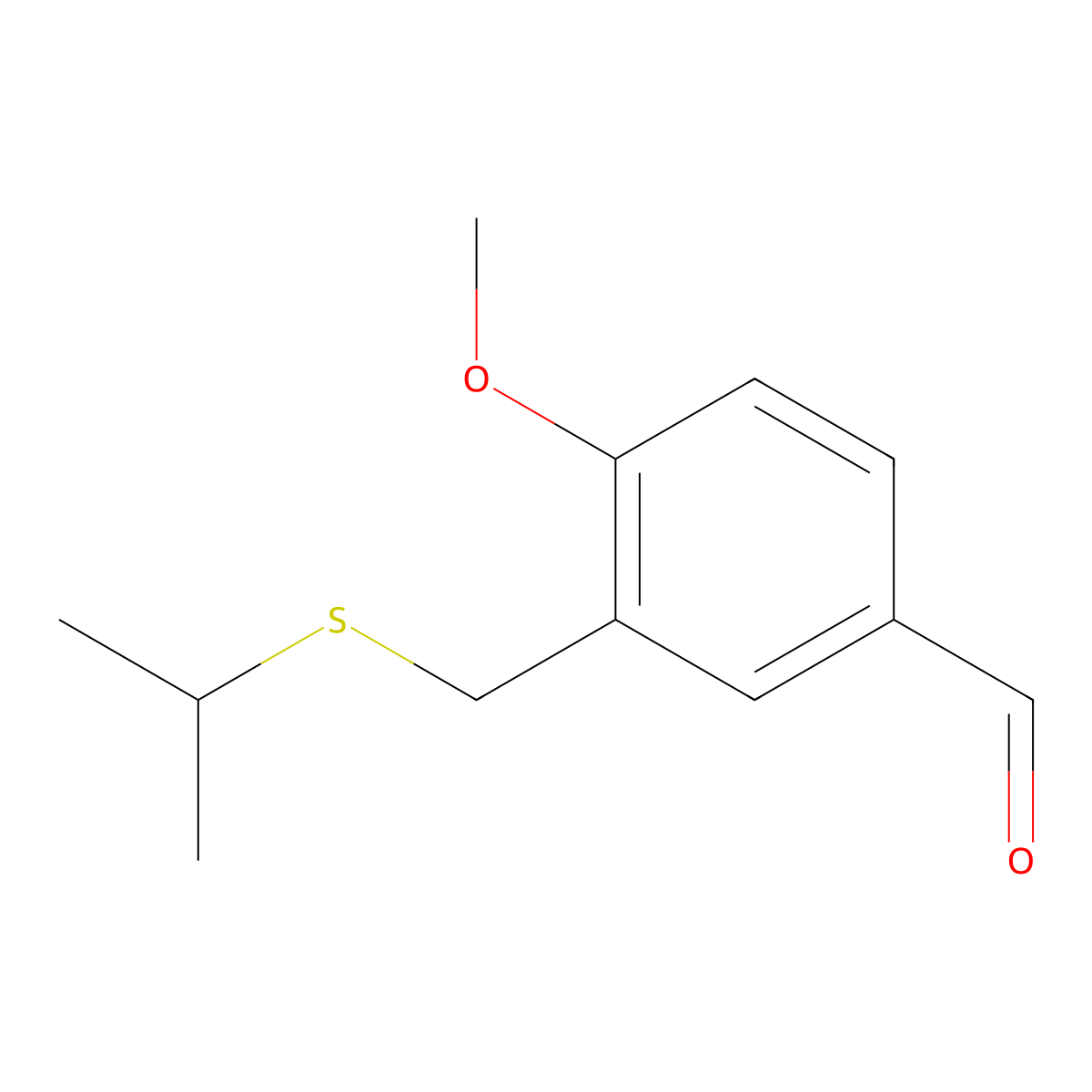 4-Methoxy-3-[(propan-2-ylsulfanyl)methyl]benzaldehyde molecular structure, CAS 1247171-79-4
