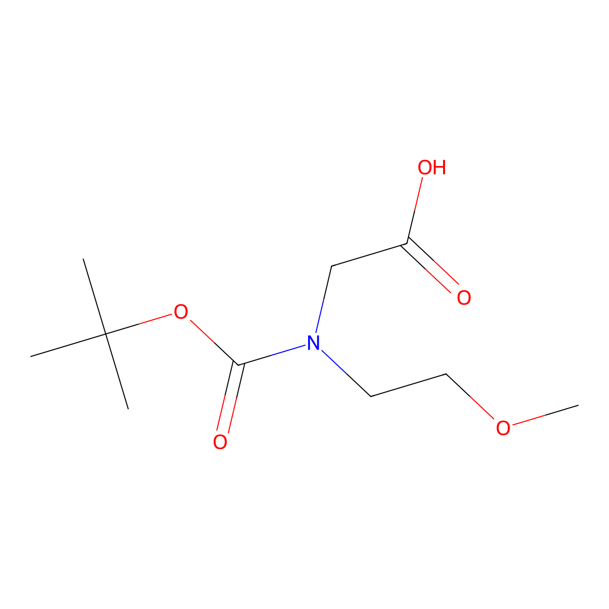 2-{[(Tert-butoxy)carbonyl](2-methoxyethyl)amino}acetic acid molecular structure, CAS 1247171-98-7