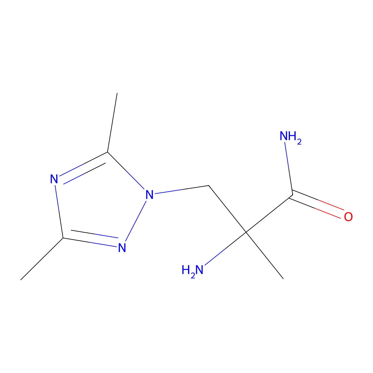 2-Amino-3-(dimethyl-1H-1,2,4-triazol-1-YL)-2-methylpropanamide molecular structure, CAS 1247173-30-3