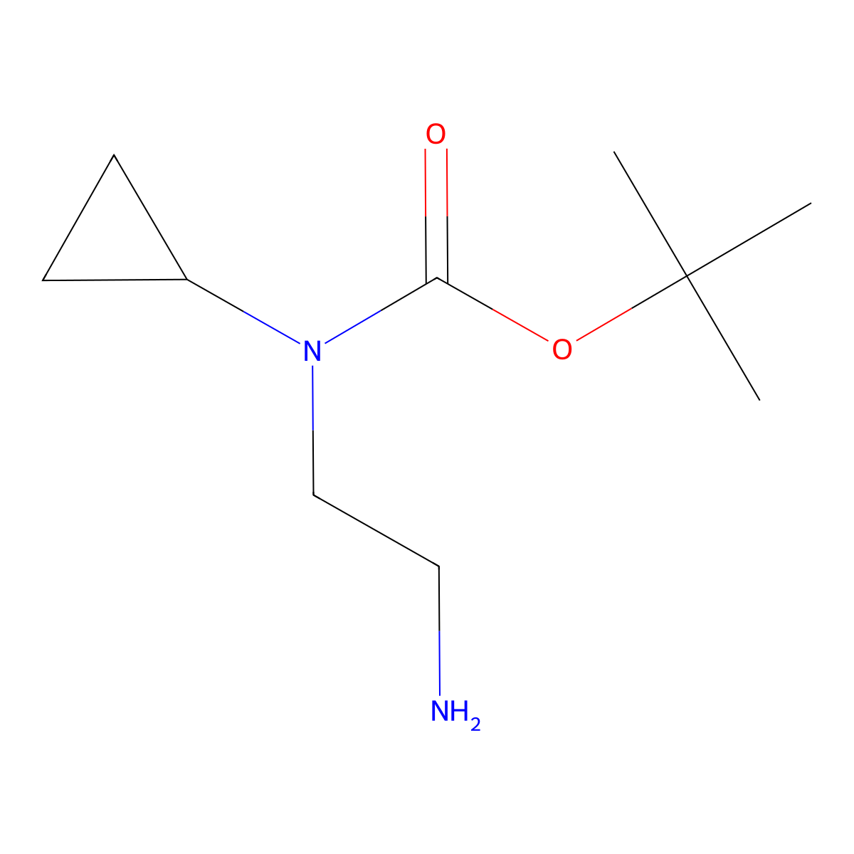 Tert-butyl N-(2-aminoethyl)-N-cyclopropylcarbamate molecular structure, CAS 1247174-47-5