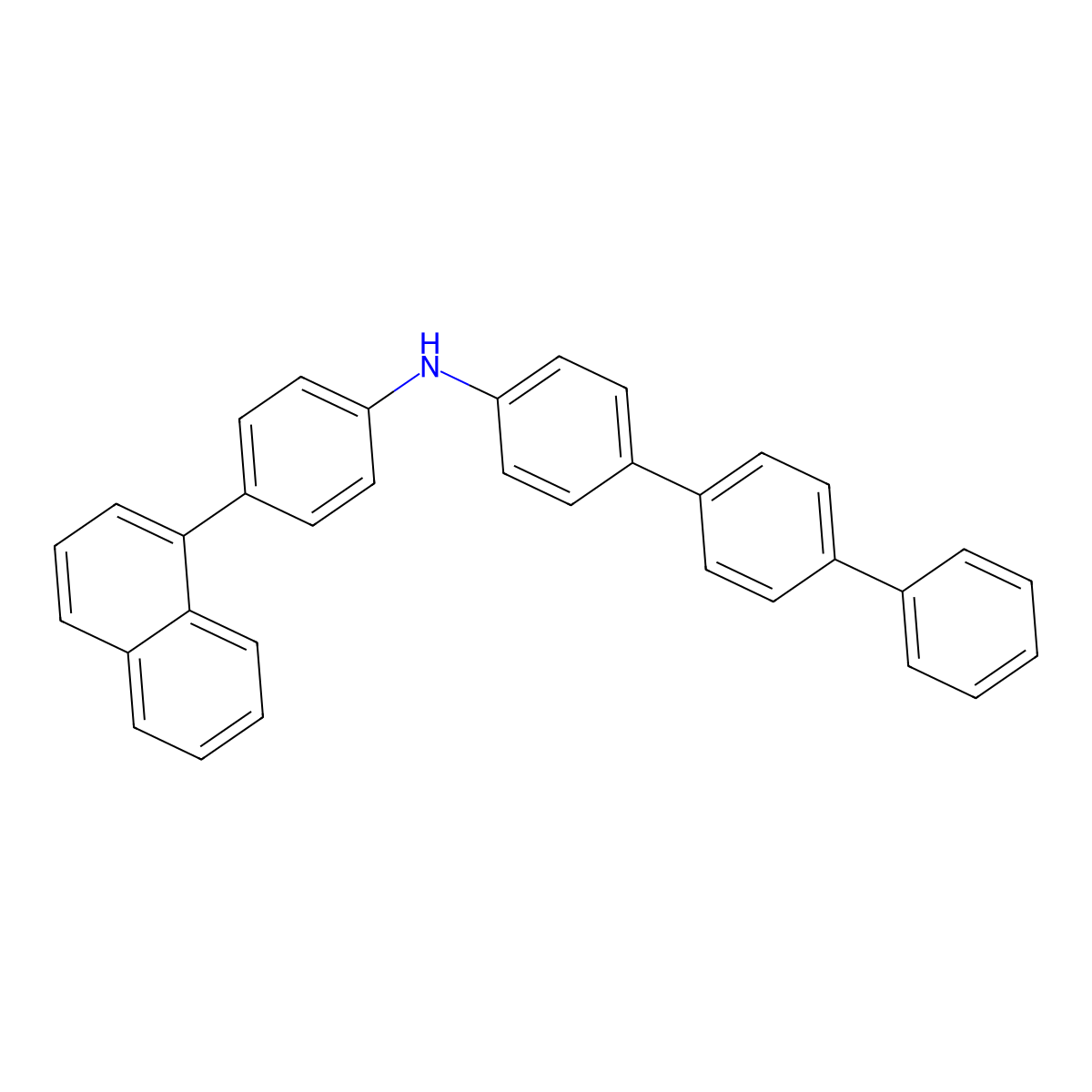 N-(4-(Naphthalen-1-yl)phenyl)-[1,1':4',1''-terphenyl]-4-amine molecular structure, CAS 1247176-52-8