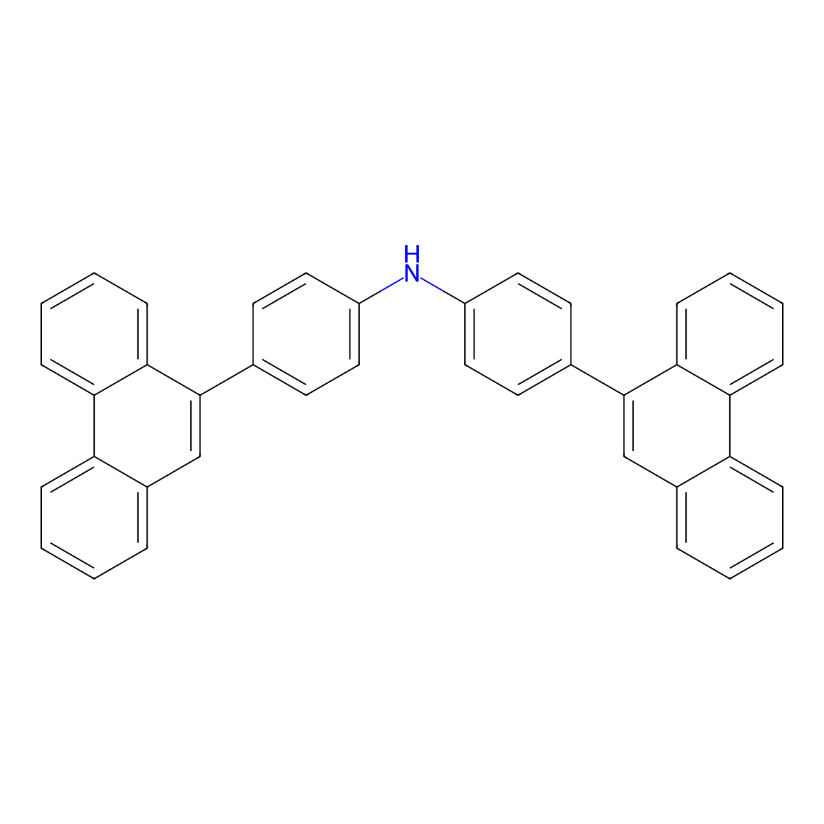 Bis(4-(phenanthren-9-yl)phenyl)amine molecular structure, CAS 1247176-56-2