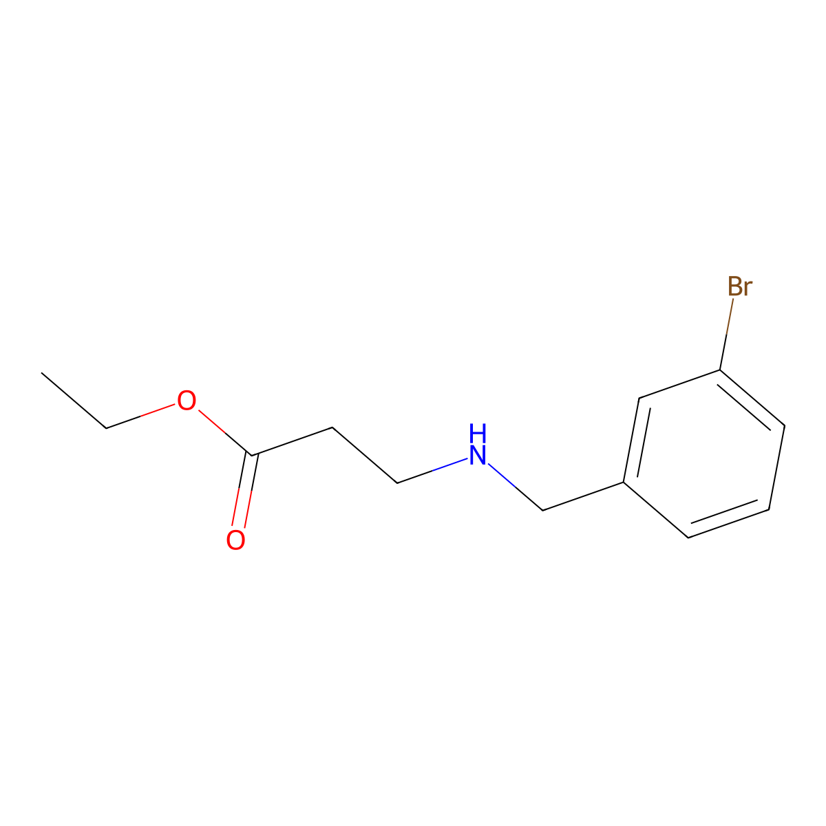 Ethyl 3-{[(3-bromophenyl)methyl]amino}propanoate molecular structure, CAS 1247177-02-1