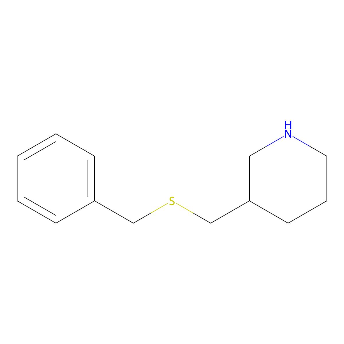 3-[(Benzylsulfanyl)methyl]piperidine molecular structure, CAS 1247177-95-2