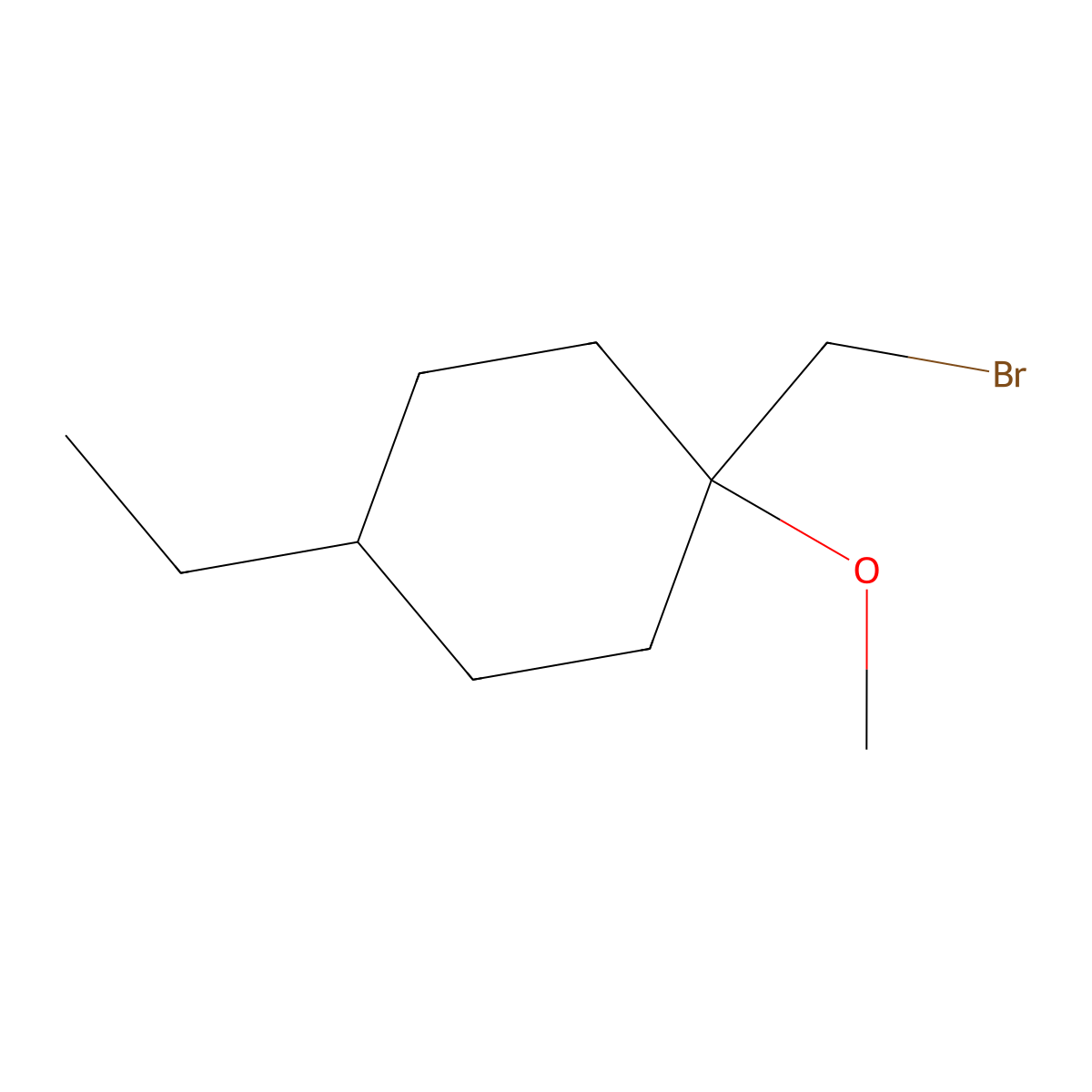 1-(Bromomethyl)-4-ethyl-1-methoxycyclohexane molecular structure, CAS 1247178-02-4