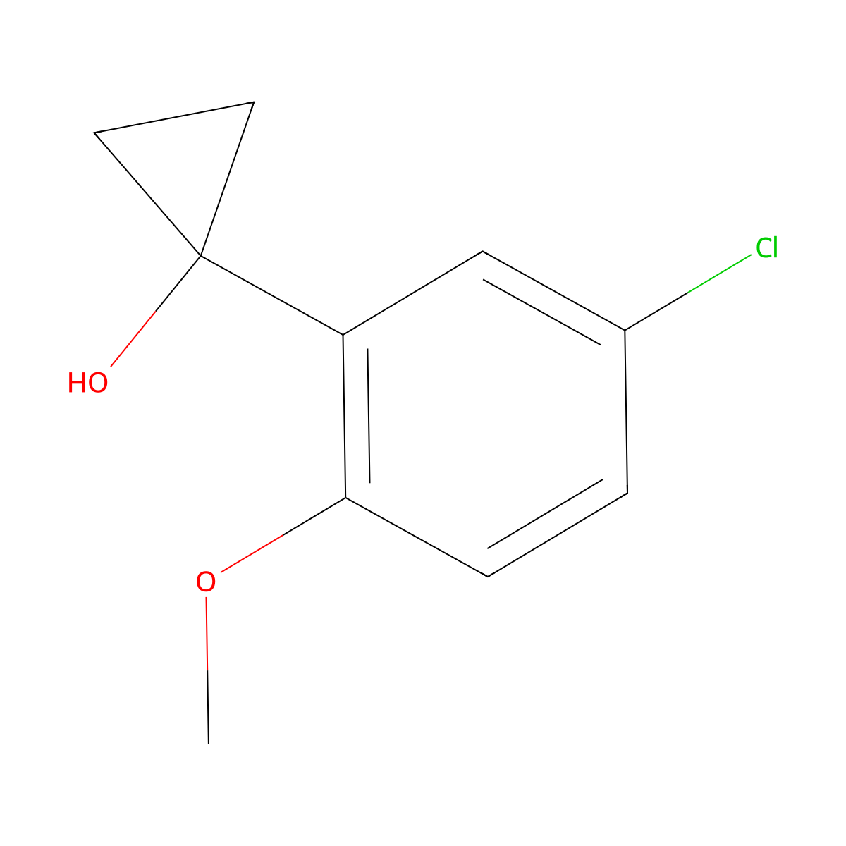 1-(5-Chloro-2-methoxyphenyl)cyclopropan-1-ol molecular structure, CAS 1247178-87-5